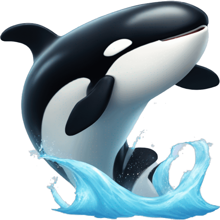 Orca whale super surprised and excited cute emoji