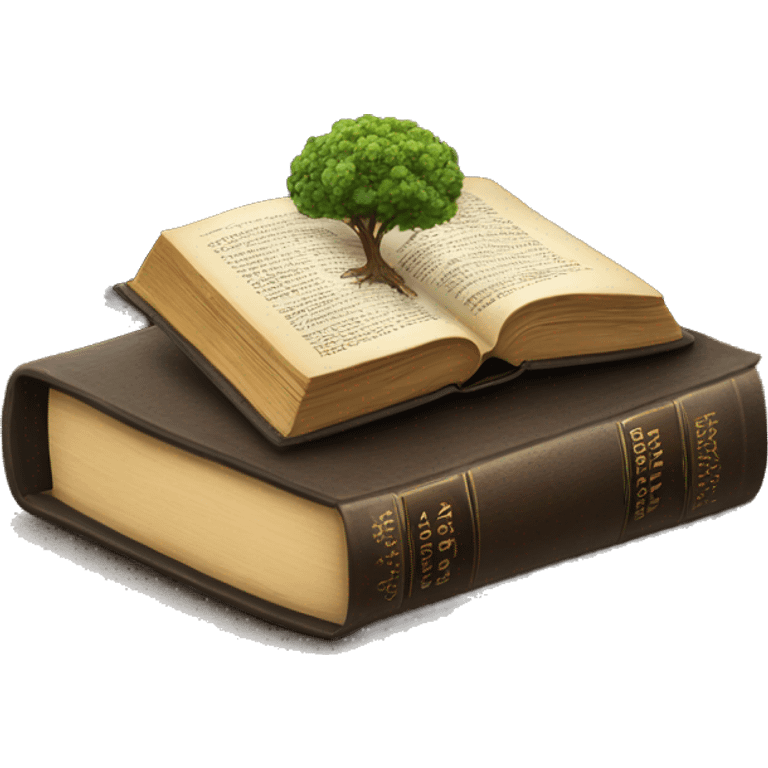 A tree rooted in an open Bible emoji