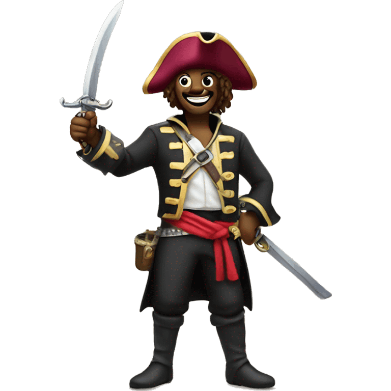 cheerful pirate with a saber emoji