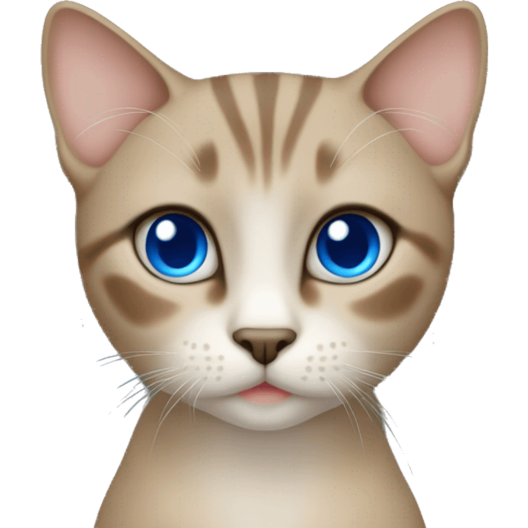 Dark Brown face - beige body thai female cat with blue eyes  emoji