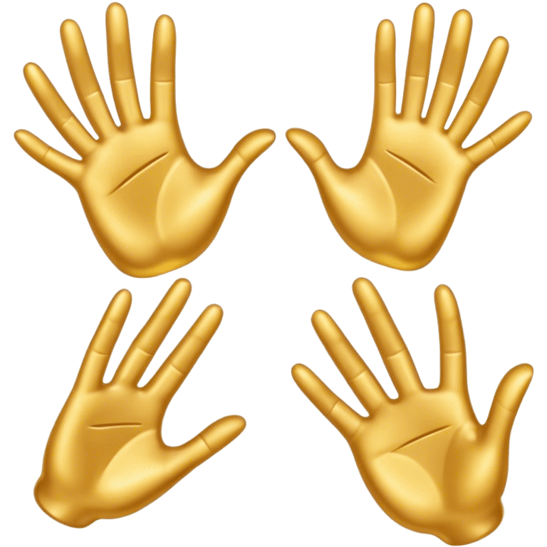 Golden cartoon hands emoji