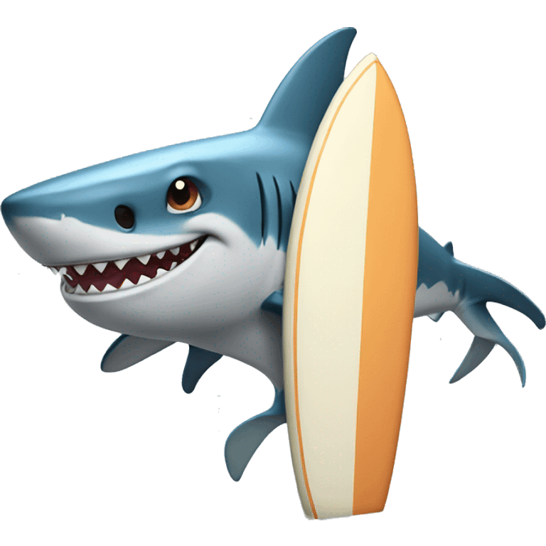 shark with surfboard emoji