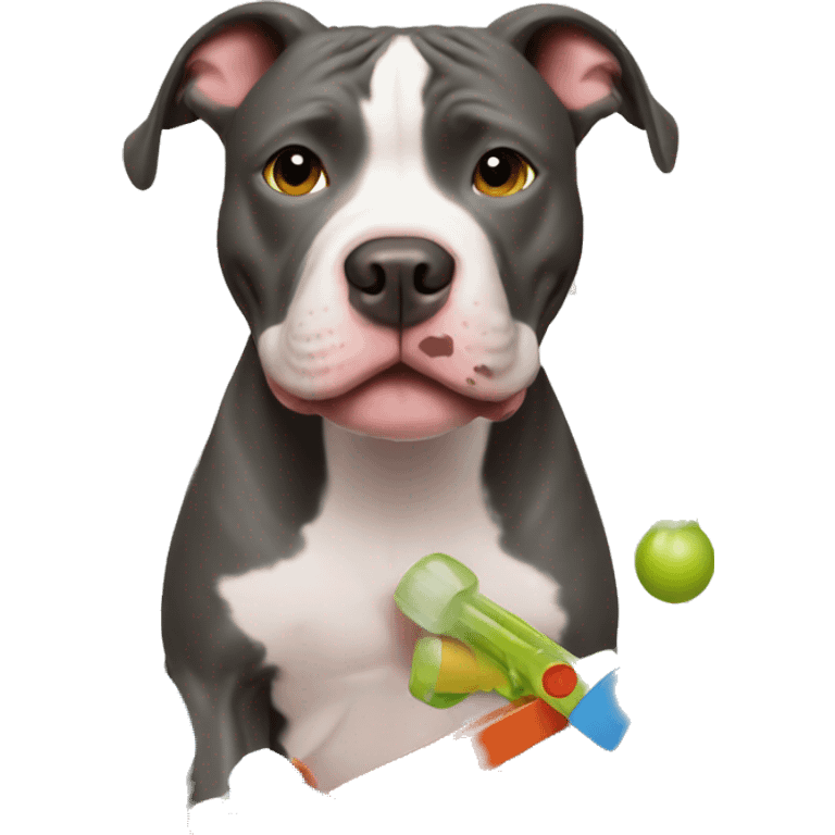 pitbull playing with toys emoji