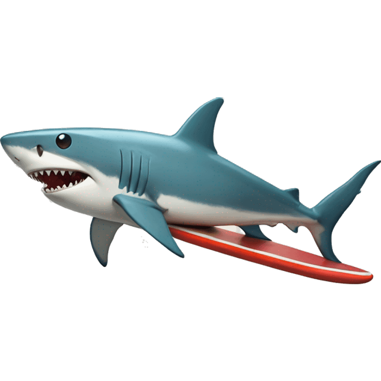 Shark eating a surfboard emoji