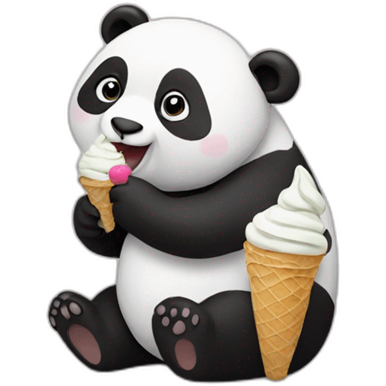 Panda eating ice cream emoji