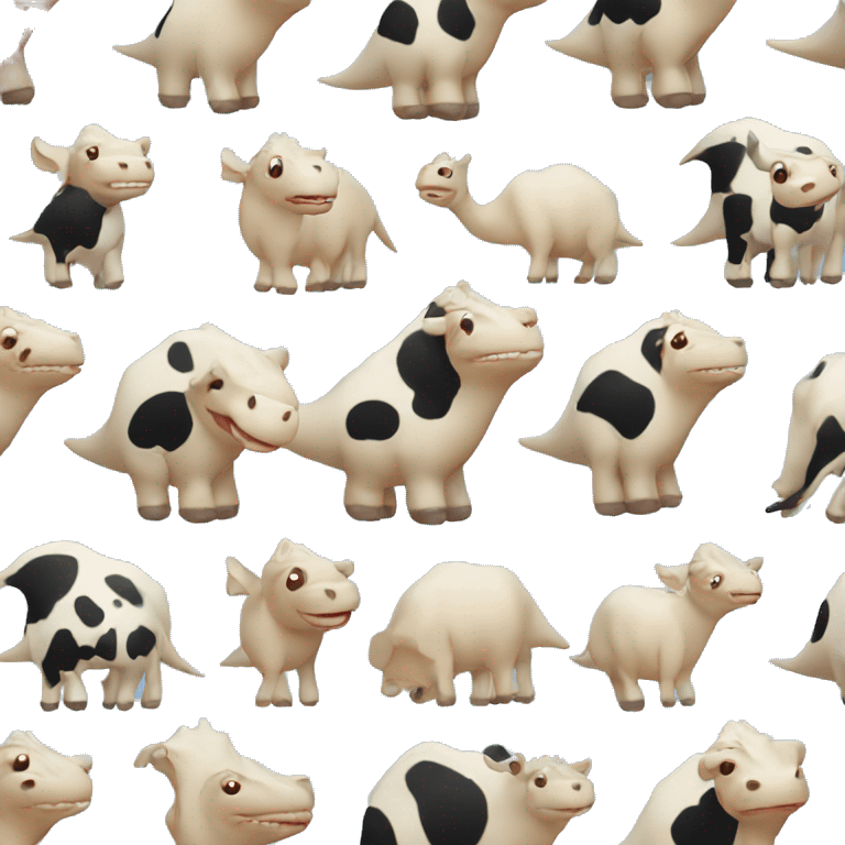 Dino with cow pattern emoji