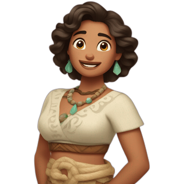 Grand mother Moana Disney happy hold gem emoji