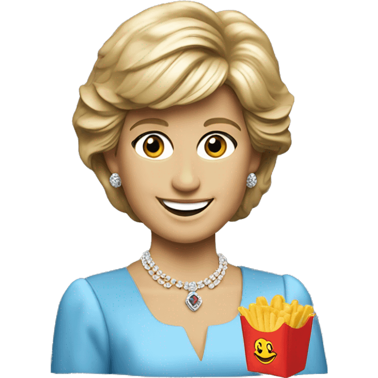 Princess Diana with happy meal emoji