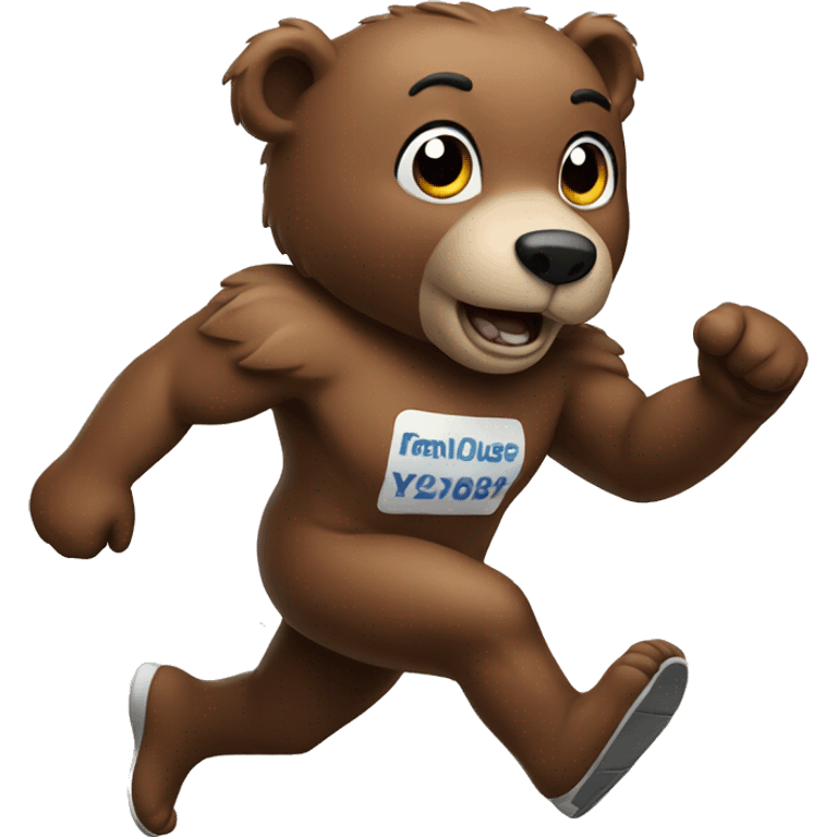 Running bear emoji