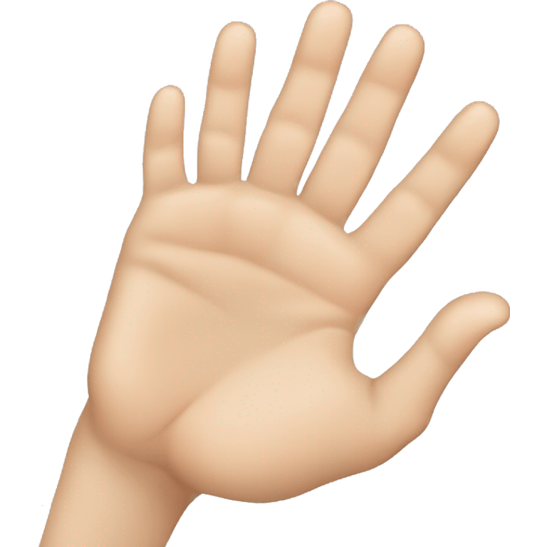 hand with thumb touching the ring finger only and other's open emoji