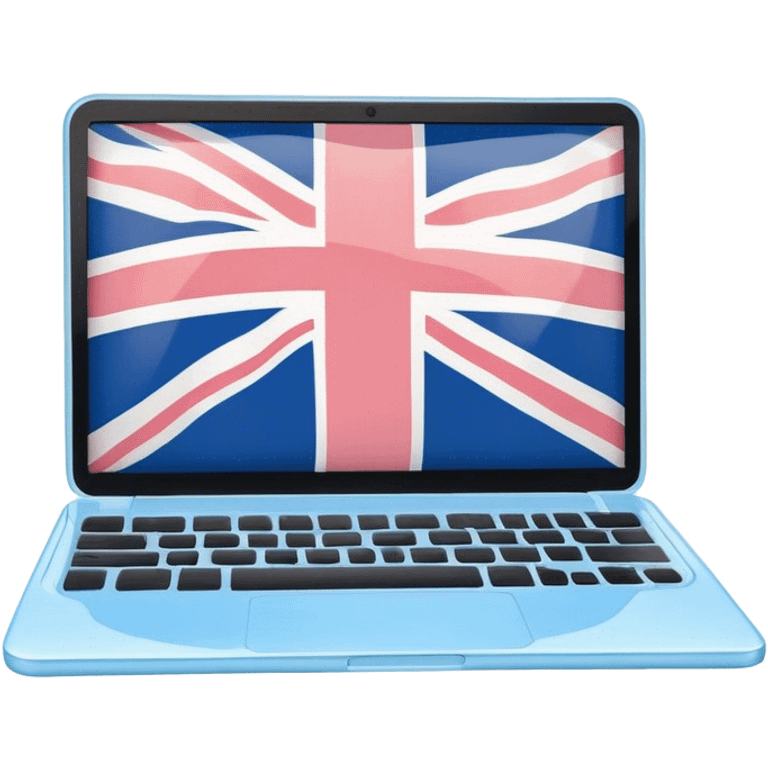 pastel melted laptop on the screen British flag emoji