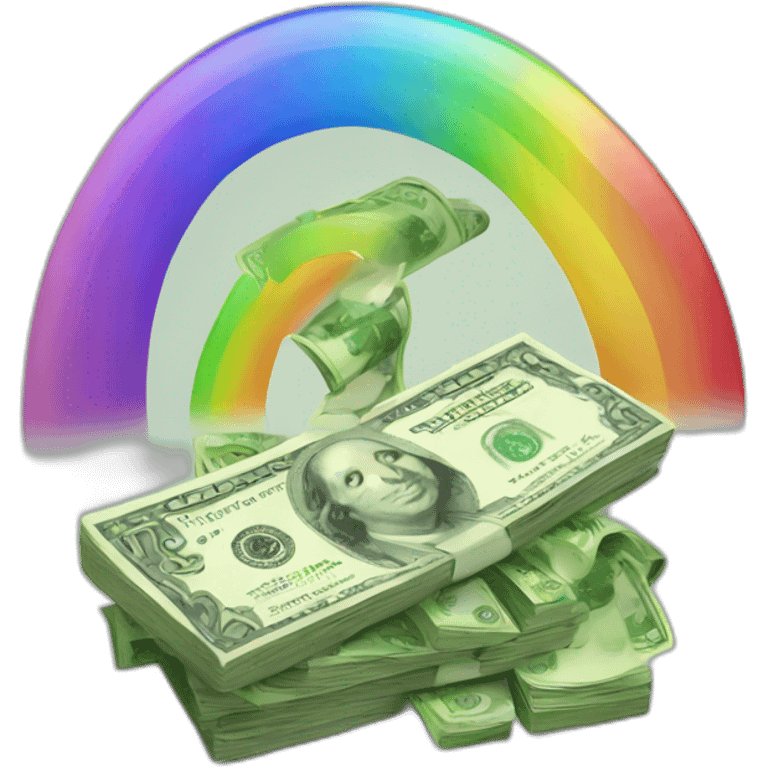 rainbow and money emoji