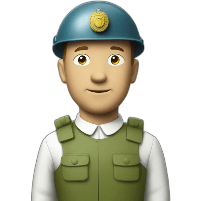 Tintin with security helmet emoji