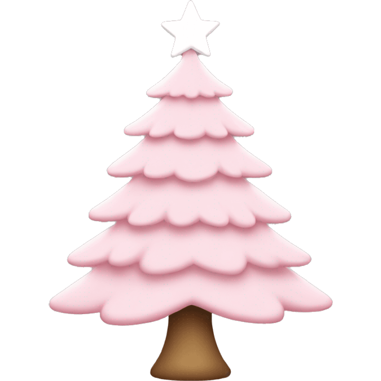 Light Pink Christmas tree with a white star on top emoji