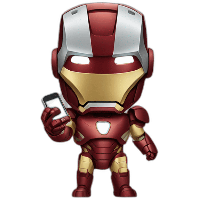 iron man holding a phone emoji