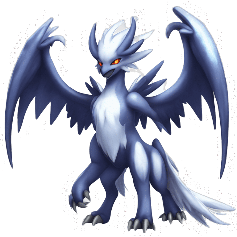  cool edgy colorful angelic demonic ethereal Absol-Dialga-Fakemon full body emoji