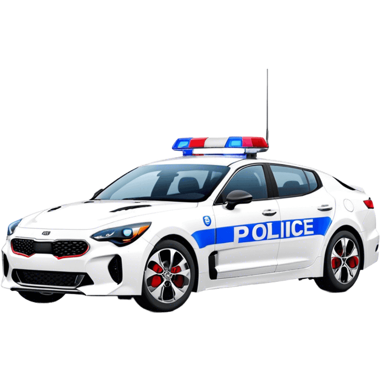 Police Car - Kia Stinger (Model Year: 2018) (Iconic Colour: White with blue and red markings) emoji