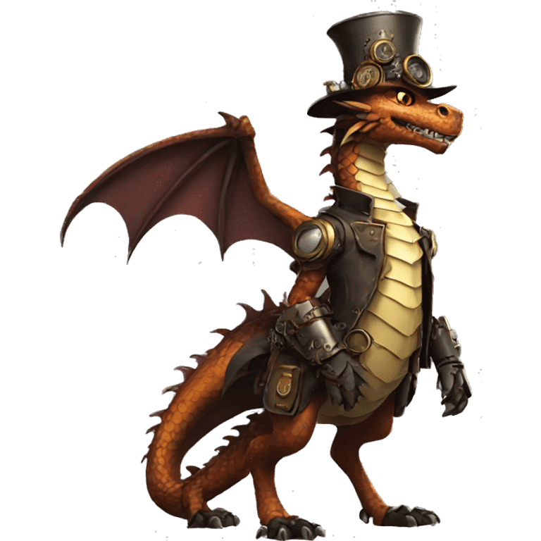 Steampunk Dragon full body emoji