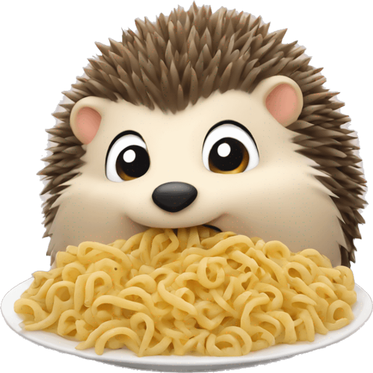 Hedgehog eating Pasta emoji