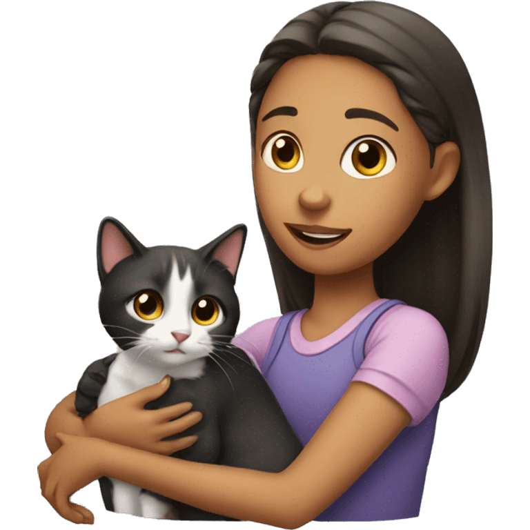 Girl with a cat emoji