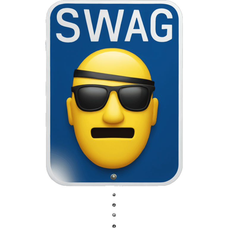 a street sign warning about "SWAG" emoji