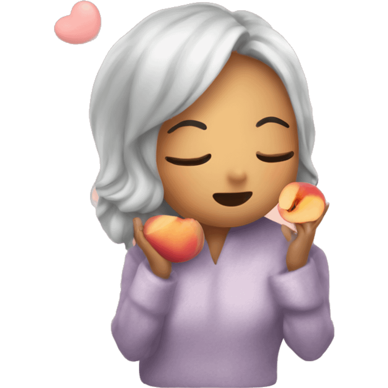 Kisses goodnight from a peach emoji