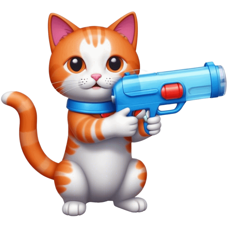 Cat with water gun emoji