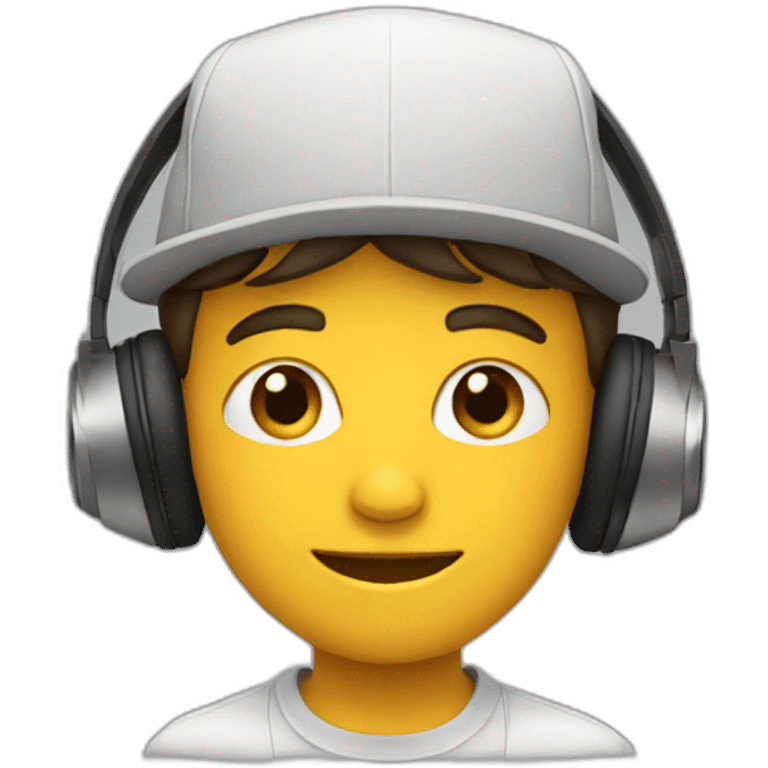 Boy with hat and headphones emoji