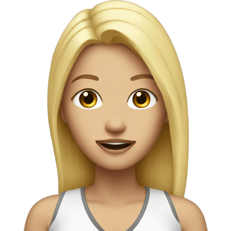 Blonde girl with a podcast microphone  emoji