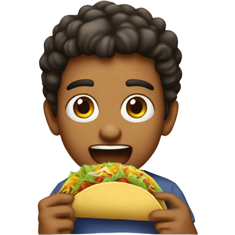 Me eating taco emoji