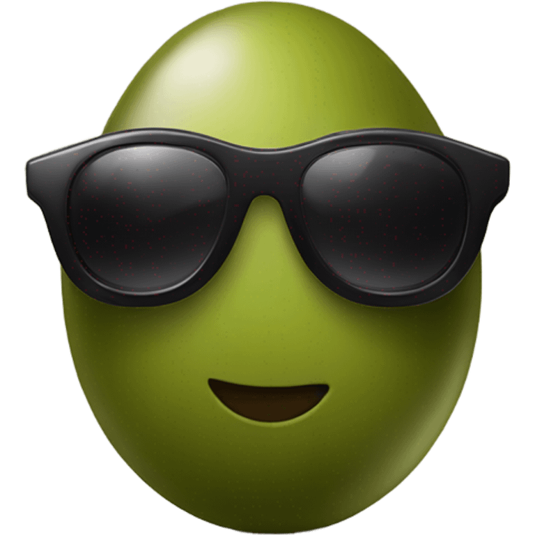 An olive wearing sunglasses at the beach emoji