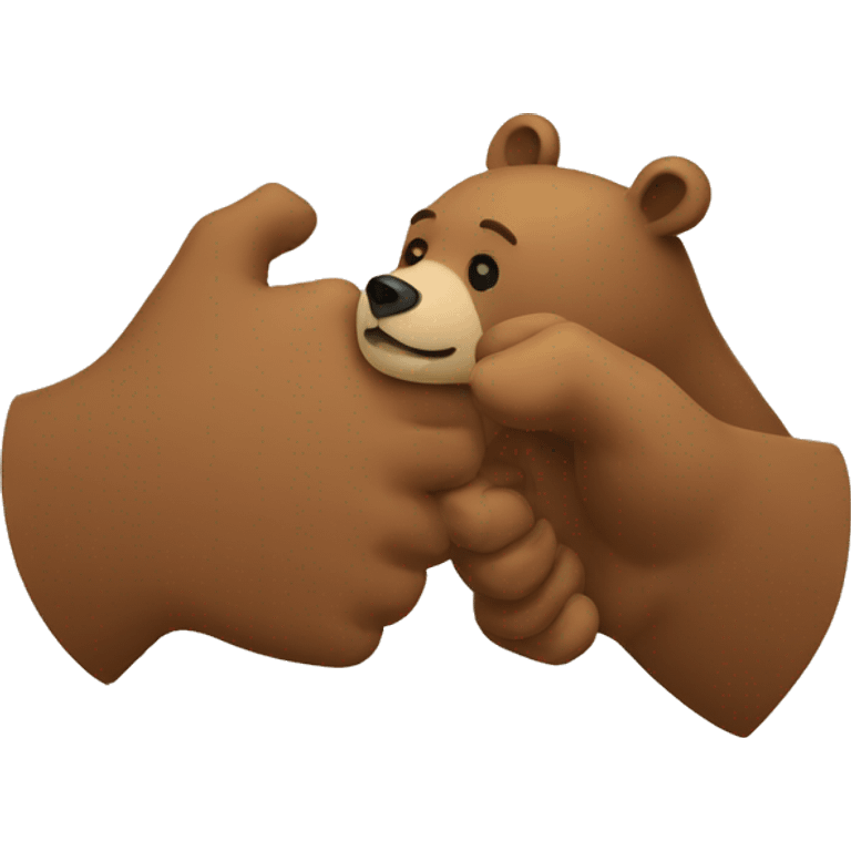 bear hands shaking another bear hand emoji