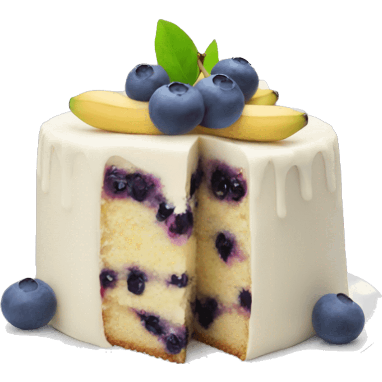 Blueberry banana cake  emoji