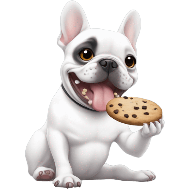 French bulldog Eating cookies￼ emoji