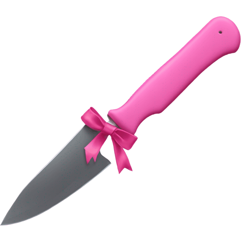 A pink knife with a bow on it emoji