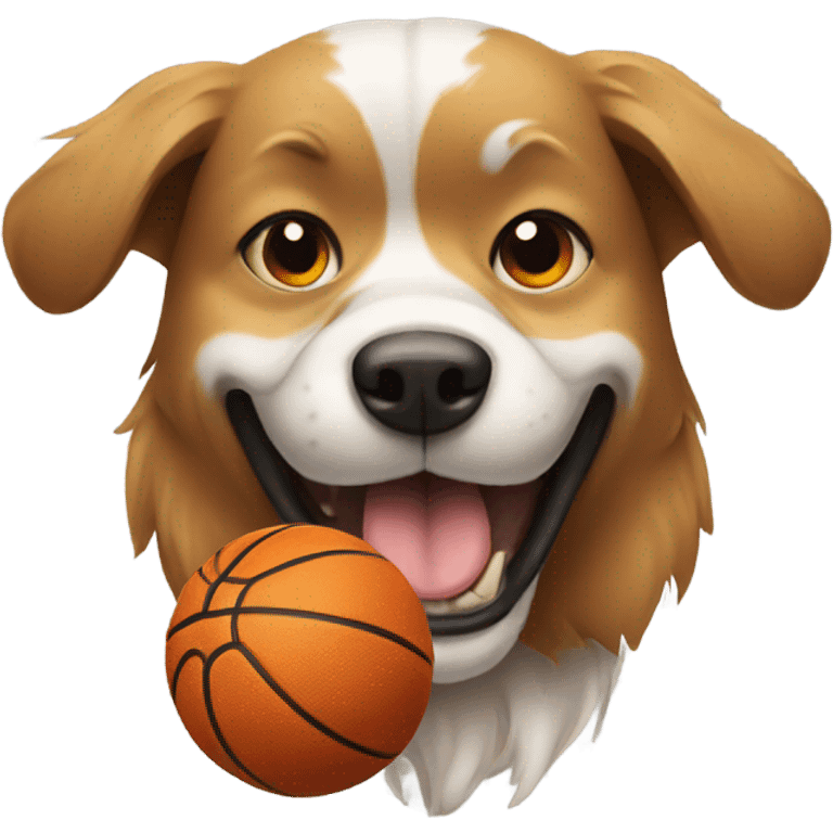 Dog playing basketball emoji