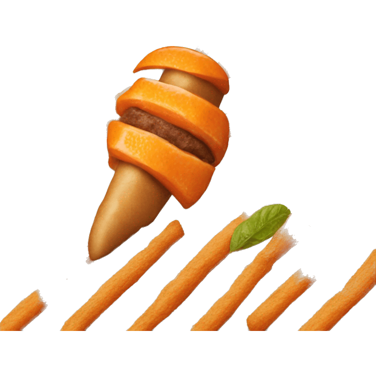 A orange color kebab emoji