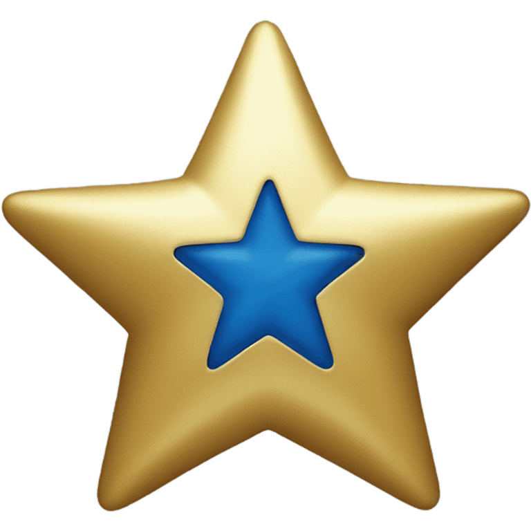 Gold star with blue number five inside emoji