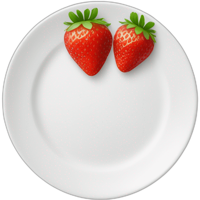 A small white plate with strawberries emoji