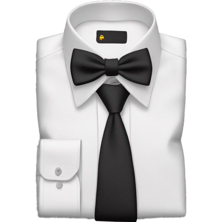 White extreme cutaway collar shirt with black tie in a windsor knot  emoji