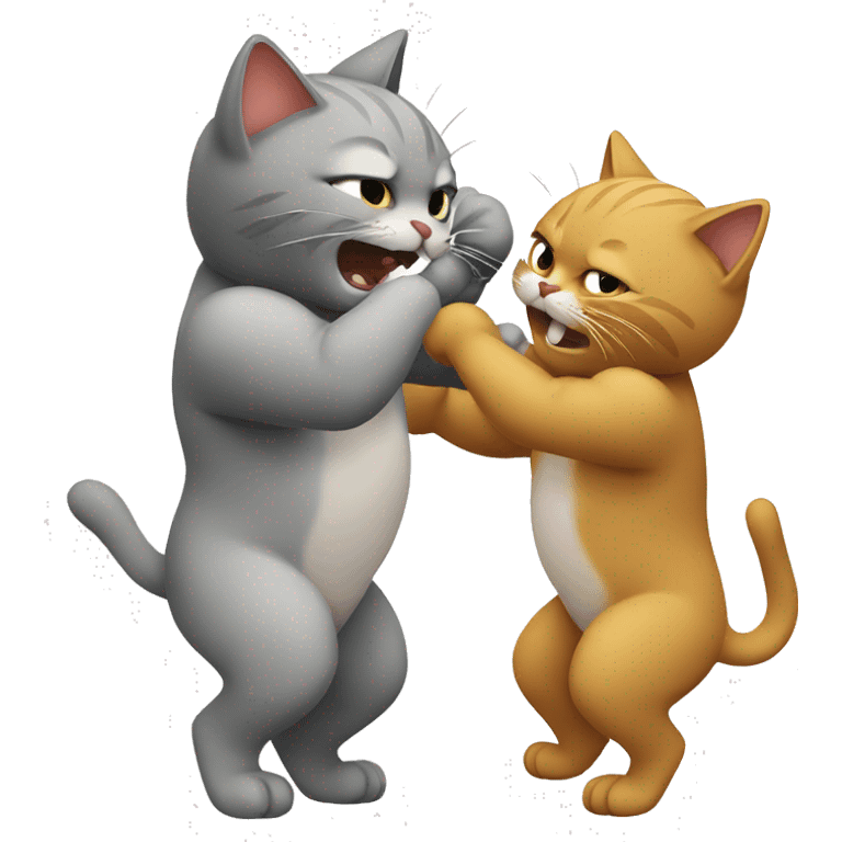 cats fighting. emoji