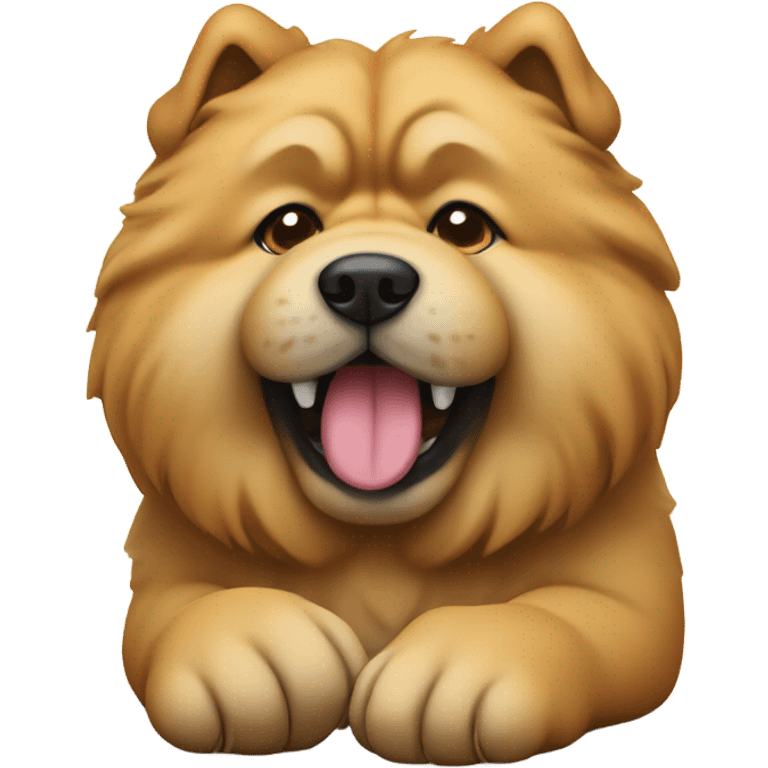 chow chow dog holding blunt with paw emoji