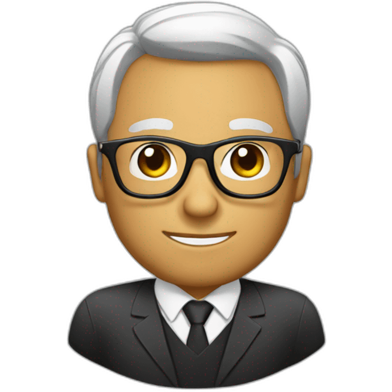 Manager with black glasses emoji