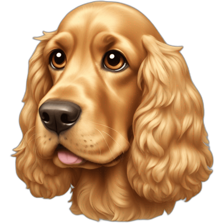 Smiling golden cocker spaniel emoji