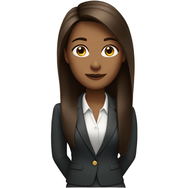 business woman long straight brown hair emoji