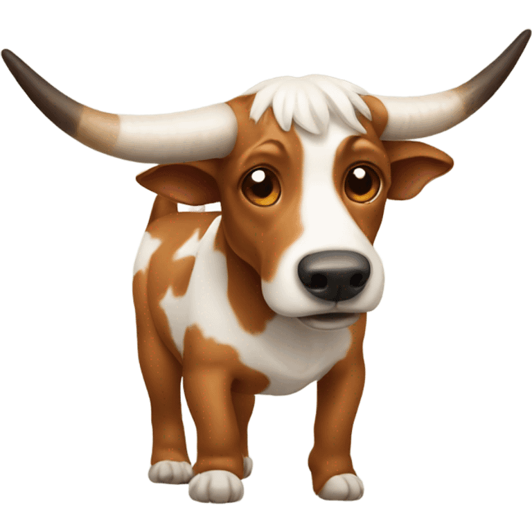 Dog riding a longhorn emoji