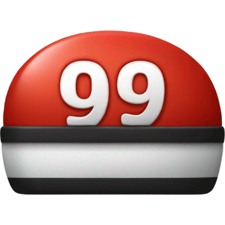 Red number 99 with two lines under emoji