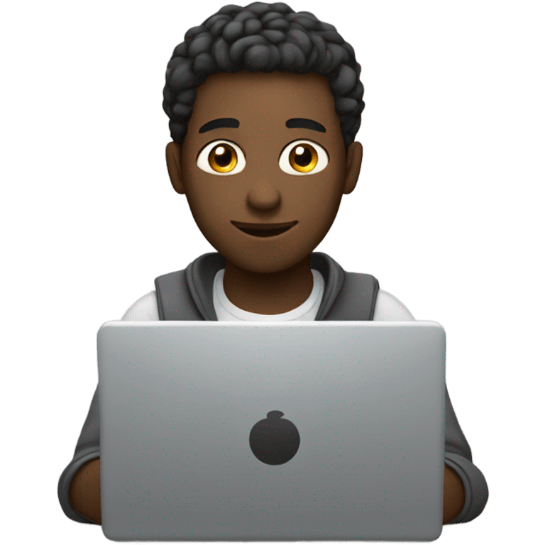 Black guy working on laptop  emoji