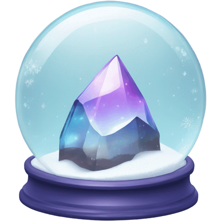 iridescent crystal in snow ball emoji