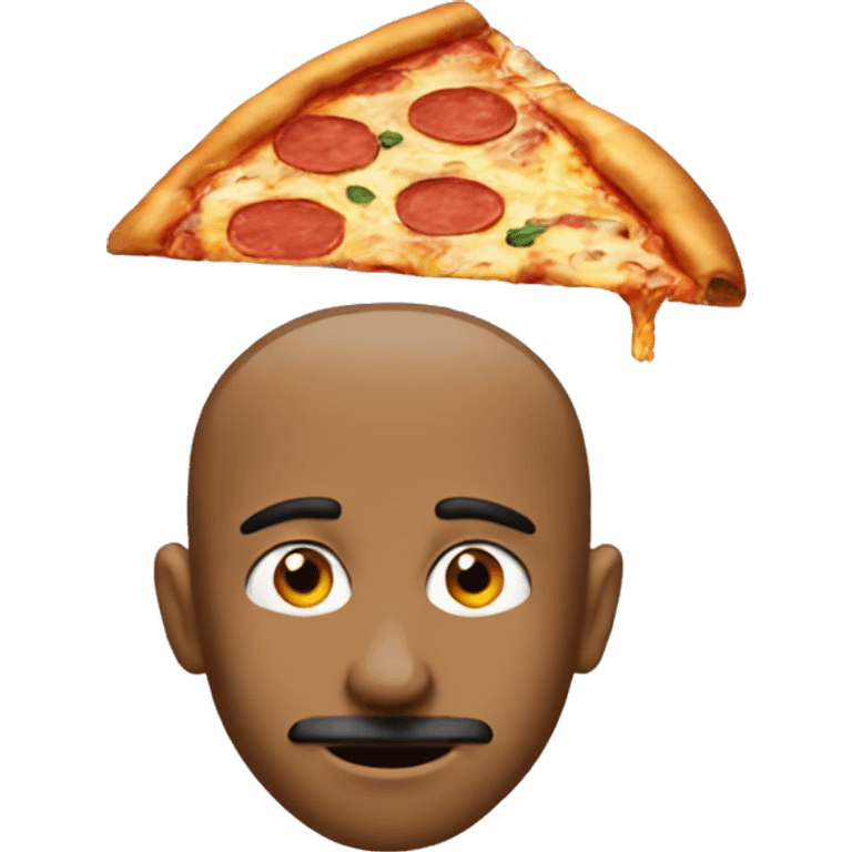 The thinking emoji but it's made of pizza  emoji